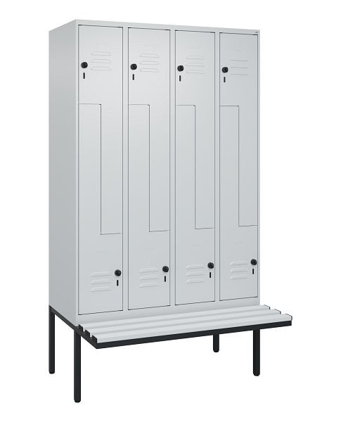 C+P Z-Spind Classic PLUS, Bank, 8 Abteile, 2120x1200x815mm, 7035/7035, Drehriegel, 0800437-408 S10039