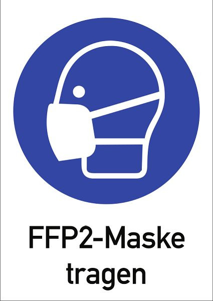 Moedel FFP2-Maske tragen, Kombischild, Folie, 210x297 mm, 104639