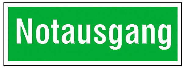 SafetyMarking Fluchtweg-Zusatzschild, Notausgang, BxH 40x14 cm, Aluminium, langnachleuchtend, 15.0100