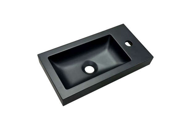 Sanotechnik Porta Waschtisch schwarz 44x23cm, gegeossener Kunstmamor, D4003B
