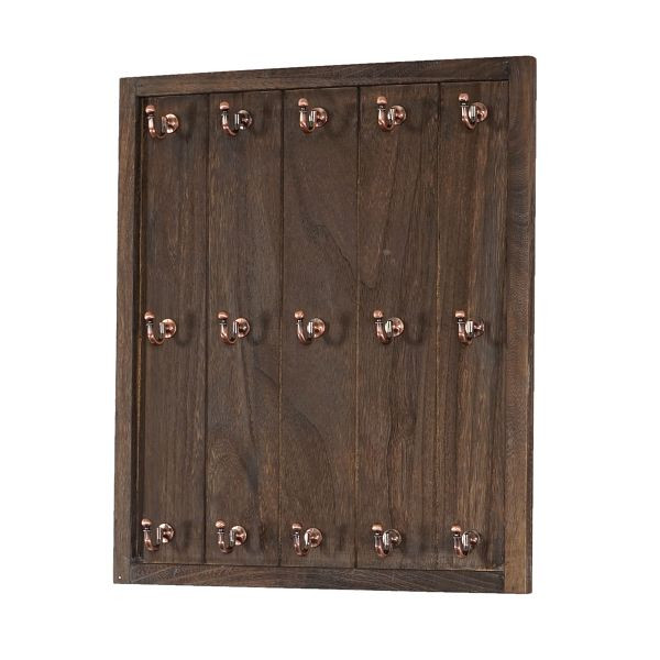 Mendler Tassenhalter Marano, Hängeregal Tassenbrett Wandboard, Shabby-Look Vintage 50x45x5cm, braun, 38439