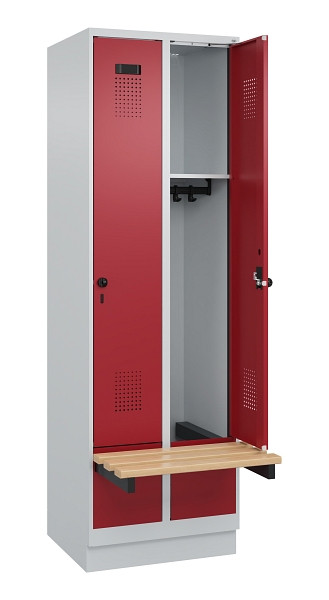 C+P Spind Evolo PLUS, 2 Abteil, 1950x600x815mm, 7035/3003, Drehriegel, 049040-20 S10004