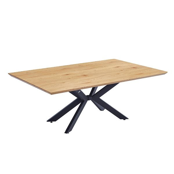 HOME DELUXE Esstisch Eckig AVENCIA inklusive Sternfuß - 200 x 120 cm Light Oak, 58371