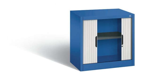C+P Rollladenschrank Omnispace, H720xB800xT420mm, Farbe: Enzianblau / Lichtgrau, Griffmulde, 1 OH, 3251-00 S10221