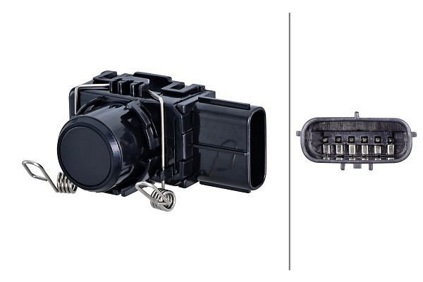 HELLA Sensor, Einparkhilfe, viereckig, 6-polig, gesteckt/geklemmt, lackierbar, 6PX 358 270-051