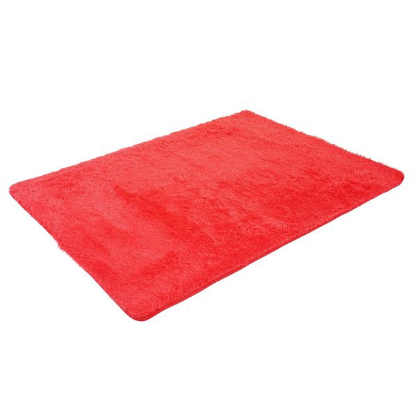 Mendler Teppich HWC-F69, Shaggy Läufer Hochflor Langflor, Stoff/Textil flauschig weich 230x160cm, rot, 70298