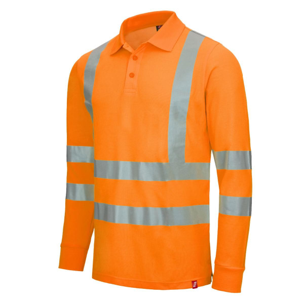 NITRAS MOTION TEX VIZ, Warnschutz-Langarm-Poloshirt, Größe: S, Farbe: neonorange, VE: 20 Stück, 7014-4100-S