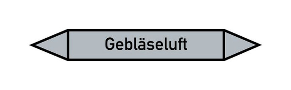 Schilder Klar Rohrleitungskennzeichen Gebläseluft, 187x26 mm Folie selbstklebend, 101516/61