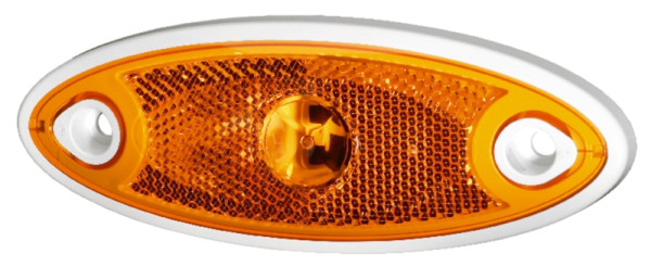 HELLA Seitenmarkierungsleuchte, OneLED, LED, 12V, Schraubanschluss/Anbau, SAE, Lichtscheibenfarbe: orange, 2PS 344 690-007