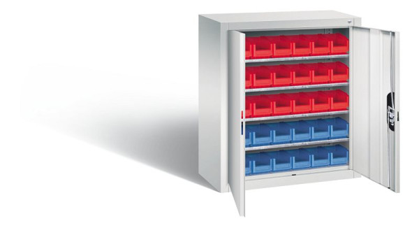 C+P Magazinschrank Serie 13, H830xB700xT300mm, Farbe: Lichtgrau, Muldengriff, 134013-23 S10009