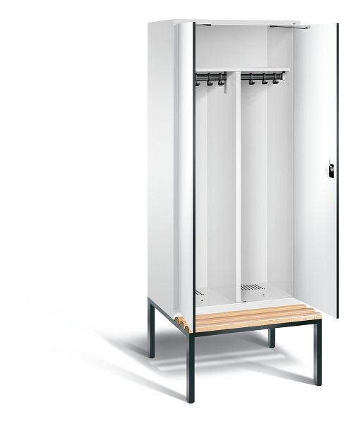 C+P Schwarz-Weiss-Spind Evolo, H2090xB810xT815mm, Farbe: Verkehrsweiß / Dekor Weiß, 48052-22 S10132