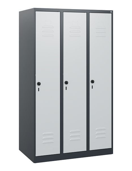 C+P Umkleidespind Classic PLUS, 3 Abteile, 1530x900x500mm, 7016/7035, Drehriegel, 0800005-30 S10004