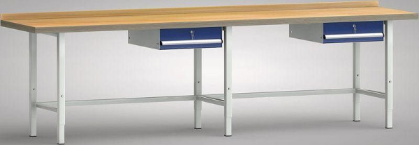 KLW Profi-Werkbank 3000 x 700 x 745 - 1045 mm L x T x H, WP302V-3000M45-E7002