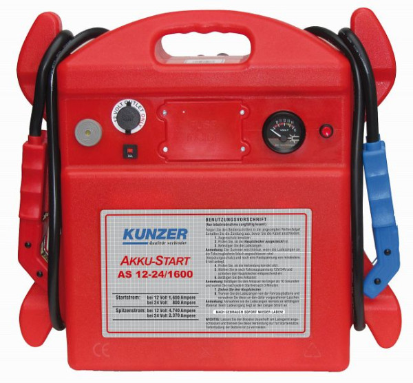 Kunzer AKKU-Start tragbar 12V 1600A, 24V 800A, AS 12-24/1600