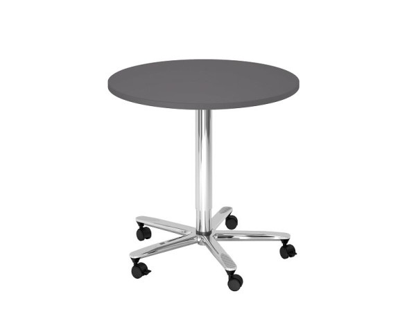 Hammerbacher Besprechungstisch 80cm rund Graphit/Chrom, VSTF08/G/C