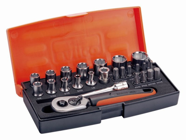 Bahco Steckschlüssel-Satz 1/4", 25-teilig, zöllisch, SL25AF