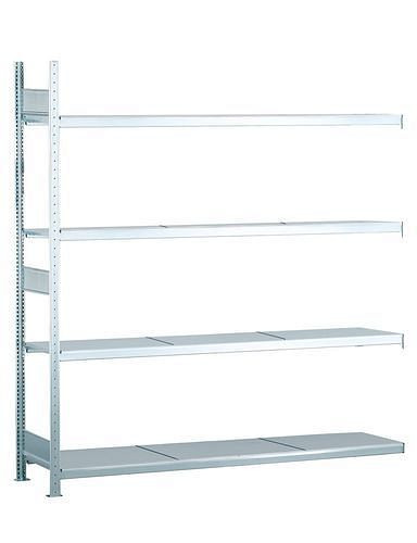 Schulte Weitspannregal mit Stahlböden, Anbaufeld, 4 Lagerebenen, Fachbreite 2500 mm, 2506 x 536 x 2500 mm, 278909