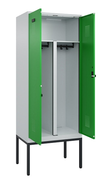 C+P PSA Doppel-Spind Evolo PLUS, Gestell, 2 Abteile, 2120x800x500mm, 7035/6037, Drehriegel, 0490327-22P S10011