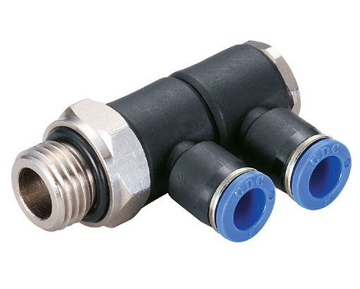 timmer B-WVTEd2-12-3/8-KU, Winkel-Verteiler-Einschraubverschraubung, Schlauch-Ø: 12 mm, Gewinde: 3/8", VE: 3 Stück, 03180837