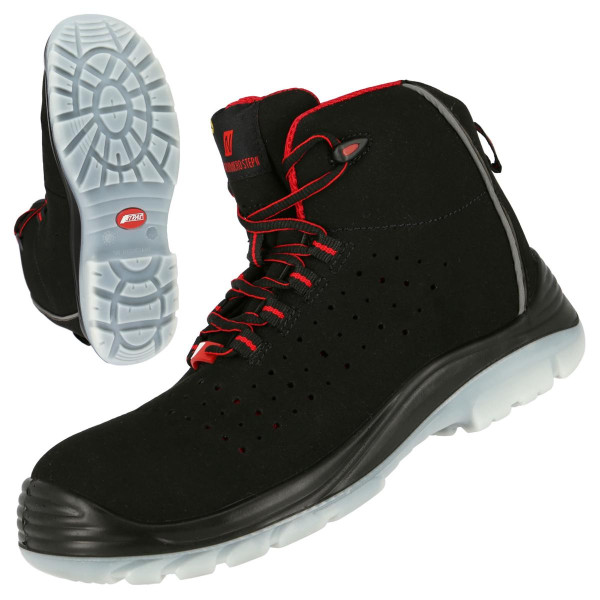NITRAS MICRO STEP MID, S1P Sicherheitsstiefel, halbhoch, strapazierfähige Mikrofaser, schwarz, Größe: 50, VE: 10 Paar, 7421-50