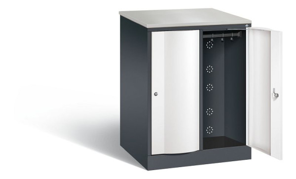 C+P XL-Schließfachschrank Resisto, H1077xB772xT640mm, Farbe: Schwarzgrau / Verkehrsweiß, 8271-273 S10041