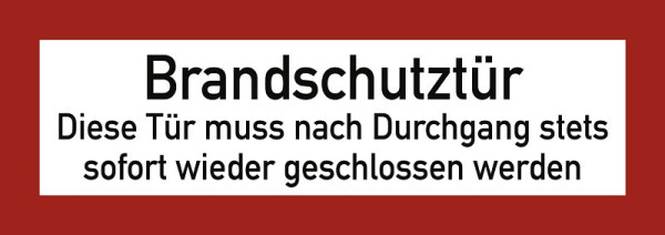 Moedel Brandschutztür Diese Tür muss nach Durchgang..., Folie, doppelseitig, 210x74 mm, 57397