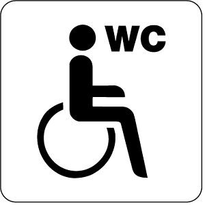 Moedel Piktogramm WC Behinderte/barrierefrei mit Text "WC", Kunststoff, 160x160 mm, 52185