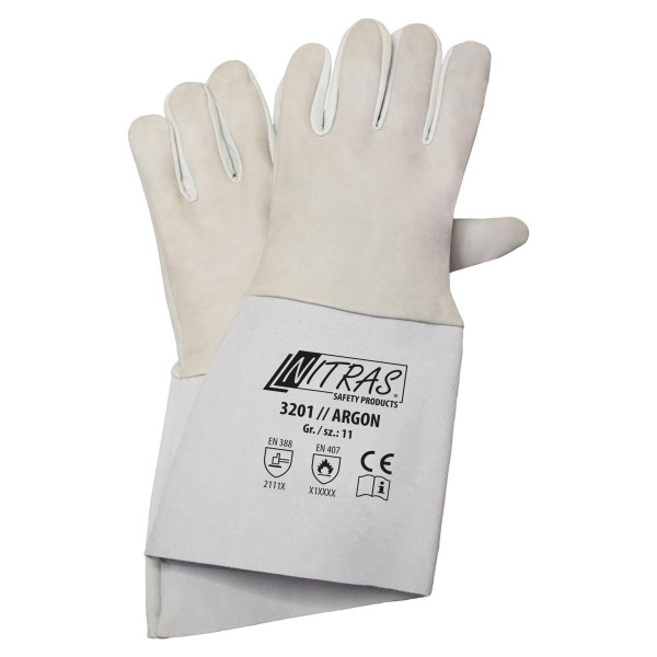NITRAS Handschuh ARGON-Schweißer, 35cm, Größe: 11, VE: 150 Paar, 3201-11
