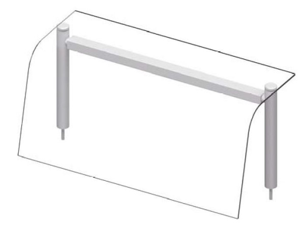 Stalgast Glas-Aufsatzbord mit Hustenschutz, Wärmelampe und Beleuchtung 1122x455x450 mm für Speisenausgabesysteme, ZS11109