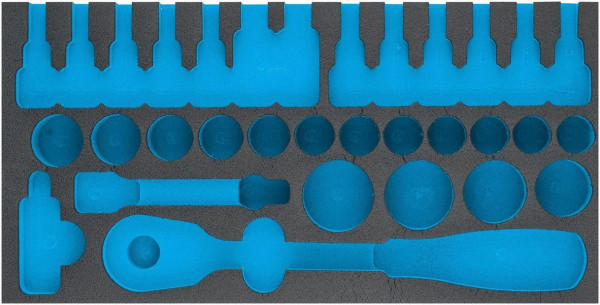 Hazet 2-Komponenten Weichschaum-Einlage, für163-272 Abmessungen / Länge: 342 mm x 172 mm Ordnungssystem Größe: 1/3 (342 x 172 mm), 163-272L