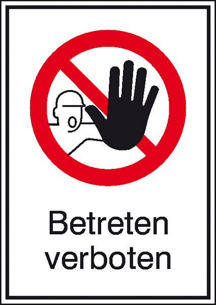 SafetyMarking Verbots-Kombischild, Betreten verboten, BxH 26,2x37,1 cm, Aluminium, 11.1141