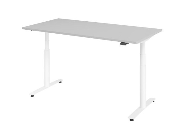 Hammerbacher Sitz-Steh-Schreibtisch elektrisch 160x80cm Grau/Weiß, VXDLR16/5/W