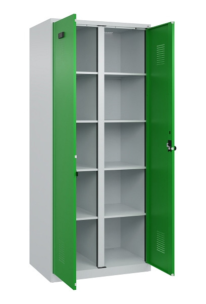 C+P Wäsche-Spind Evolo PLUS, 2 Abteile, 1850x800x500mm, 7035/6037, Verschluss Drehriegel, 049002-22B S10011