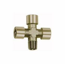 Riegler Kreuzstück, 3 x innen, 1 x außen, AG: kon. DIN 2999, IG: zyl. DIN EN ISO 228-1, 112802