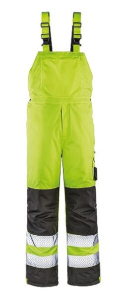4PROTECT Warn-Winter-Wetterschutz-Latzhose ATLANTA, leuchtgelb/grau, Größe: XL, 3485-XL