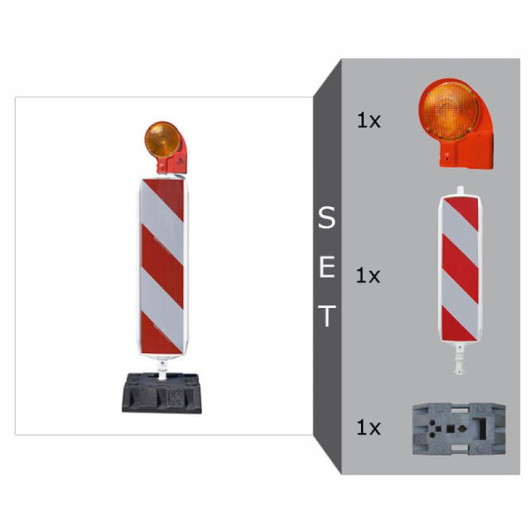 Stein HGS Sicherheitsbake Komplett-Set mit D-System, BASt-geprüft nach TL-Leitbaken, Set mit Folie RA2 (Typ 2), 33624