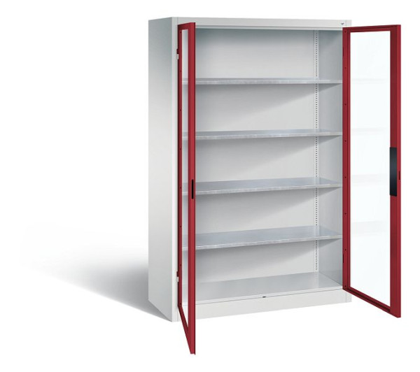 C+P Werkzeugschrank Acurado, H1950xB1200xT500mm, Farbe: Lichtgrau / Rubinrot, Muldengriff, 8931-055 S10189