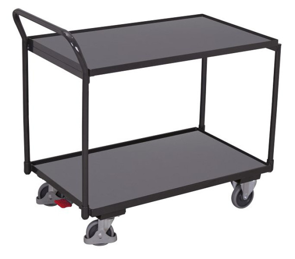 VARIOfit Tischwagen mit 2 Ladeflächen, Außenmaße: 1.325 x 825 x 1.010 mm, RAL 7016 anthrazitgrau, sw-801.500/AG