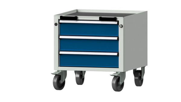 ANKE Werkbänke Rollcontainer, Modell 19 V, 570 x 615 x 570 mm, RAL 7035/5010, Wanne, 450.059