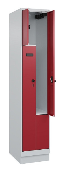 C+P Z-Spind Evolo PLUS, Sockel, 2 Fächer, 1950x400x500mm, 7035/3003, Drehriegel, 049023-122 S10009