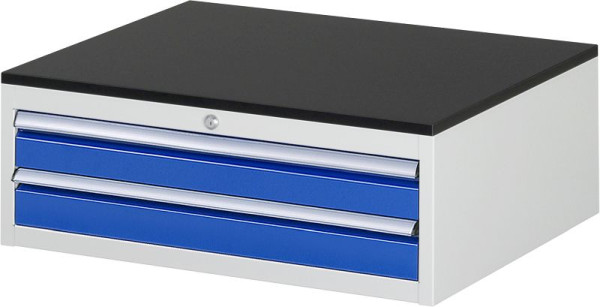 RAU Schubladenschrank Serie 7000, B770 x T650 x H280mm, Schubladen: 2xH90mm, Arbeitsplatte mit Melaminharzbeschichtung, Stärke 19mm, 03-XL1.3A-M.11