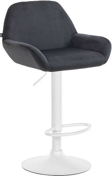 CLP Barhocker Braga Samt weiß, schwarz, 320910, 4251756478988