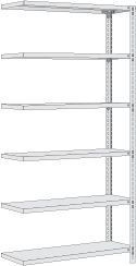 Regalwerk RUDI-Schraubregal 250 - Anbauregal HxBxT 2500x1280x600mm mit 6 Stahl-Fachböden, B5-22613-60