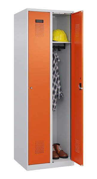 C+P Spind Evolo PLUS, 2 Abteile, 1850x600x500mm, 7035/2004, Verschluss Zylinderschloss, Ablageböden 2, 049000-20 S10029