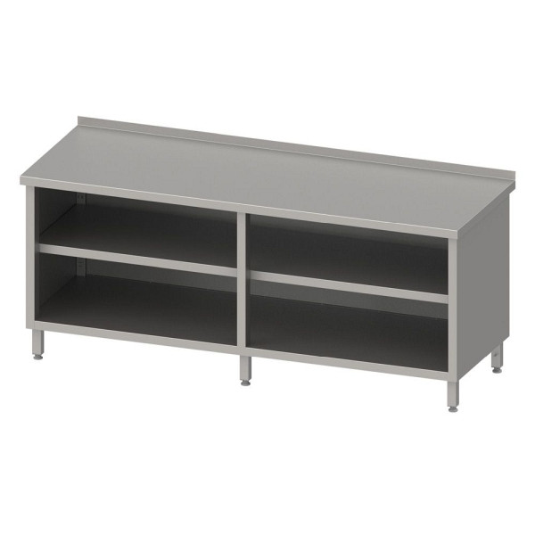 Stalgast Arbeitsschrank offen mit Grund-und Zwischenboden 2000x600x850mm, mit Aufkantung, verschweißt, VAS20600A