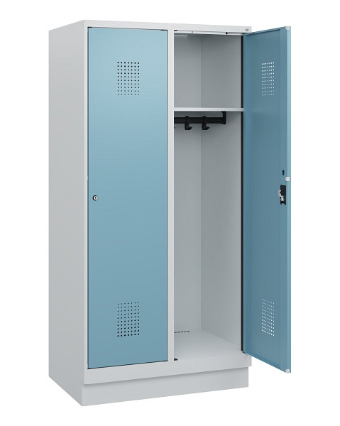 C+P Spind Evolo PLUS, Sockel, 2 Abteile, 1630x800x500mm, 7035/0010, Zylinderschloss, 0490205-22 S10035
