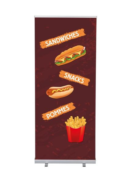 Showdown Displays Roll-Banner Budget 85 Komplettset Snacks Deutsch, RBB085LSFI316