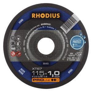 Rhodius PROline XT67 Extradünne Trennscheibe, Durchmesser [mm]: 115, Stärke [mm]: 1, Bohrung [mm]: 22.23, VE: 50 Stück, 205425