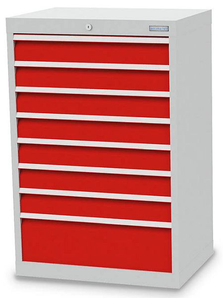 Bedrunka+Hirth Schubladenschrank, Tiefe 500 mm, R 24-16, 680 x 500 x 1019 mm, 8 x Schubladen (7x 100VA, 1x 200VA), Tragkraft 75 kg, 60.701-75