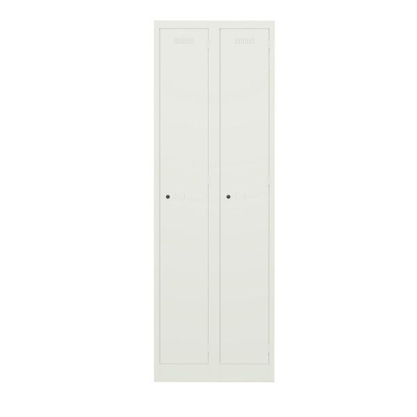 Bisley Garderobenschrank Primary Locker, 2 Abteile, 696 verkehrsweiß, PL3050D1696